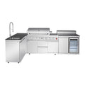 Outdoor Kitchen Island with 6+1 Burner Propane Gas BBQ Grill
