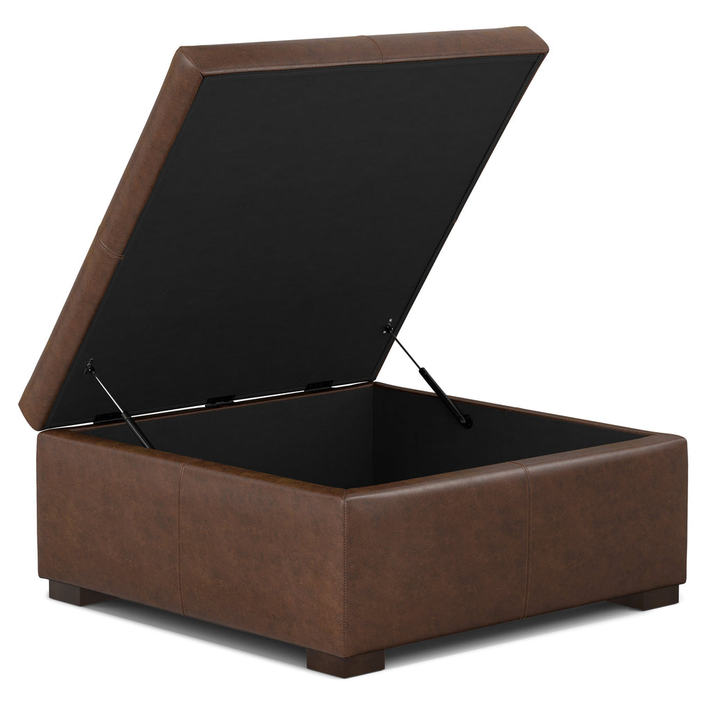 Gabbie 36 Inch Wide Square Coffee Table Storage Ottoman