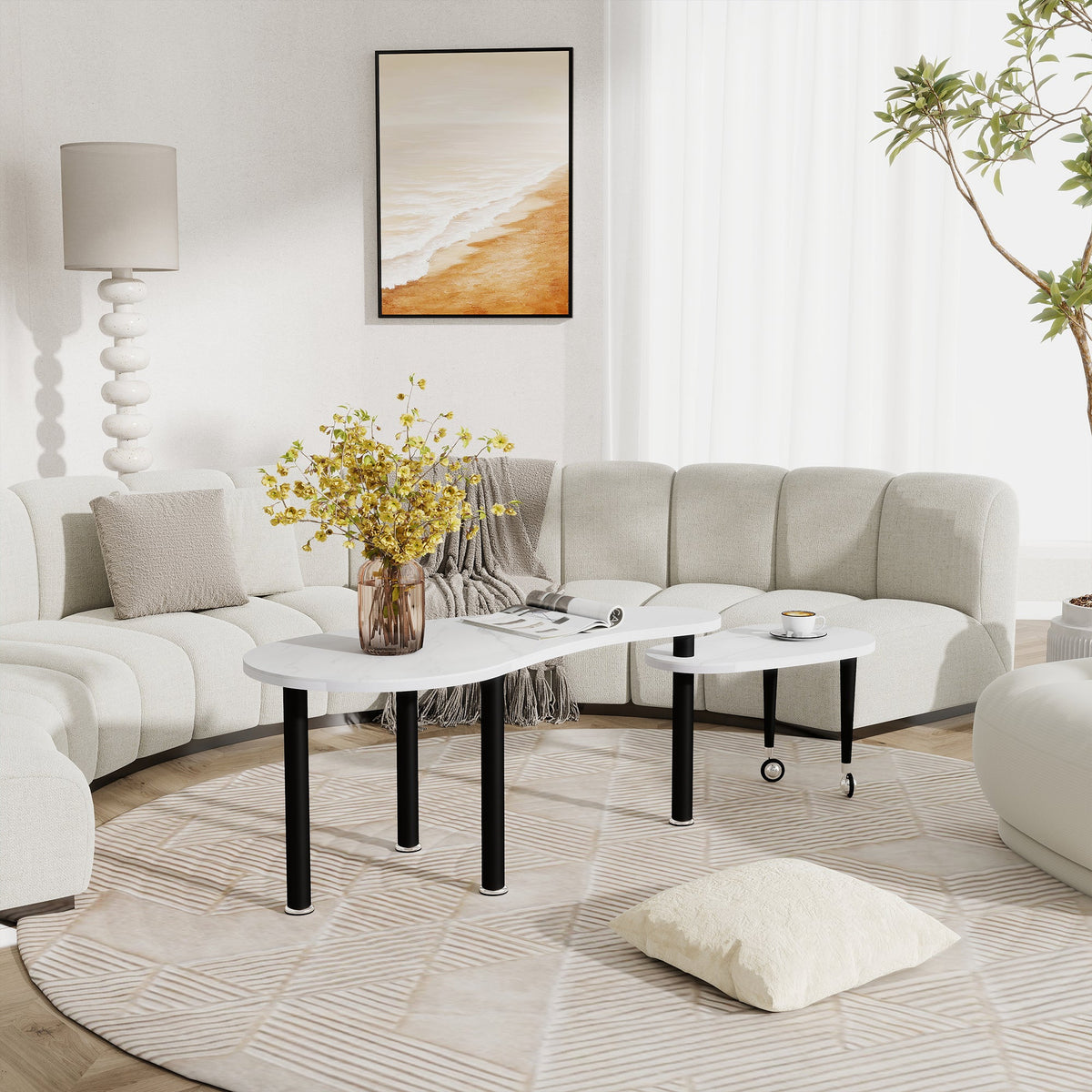 Contemporary Rotatable Cocktail Table
