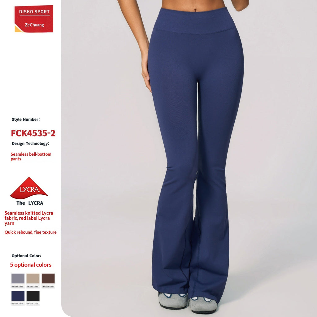 Zechuang's New Seamless Fitness Bell-bottom Pants Are High-waisted, Slimming, Butt-lifting, And Highly Elastic Sports Yoga Pants For Women 4535