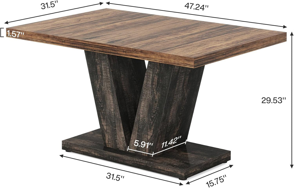 47" Farmhouse Dining Table for 4-6