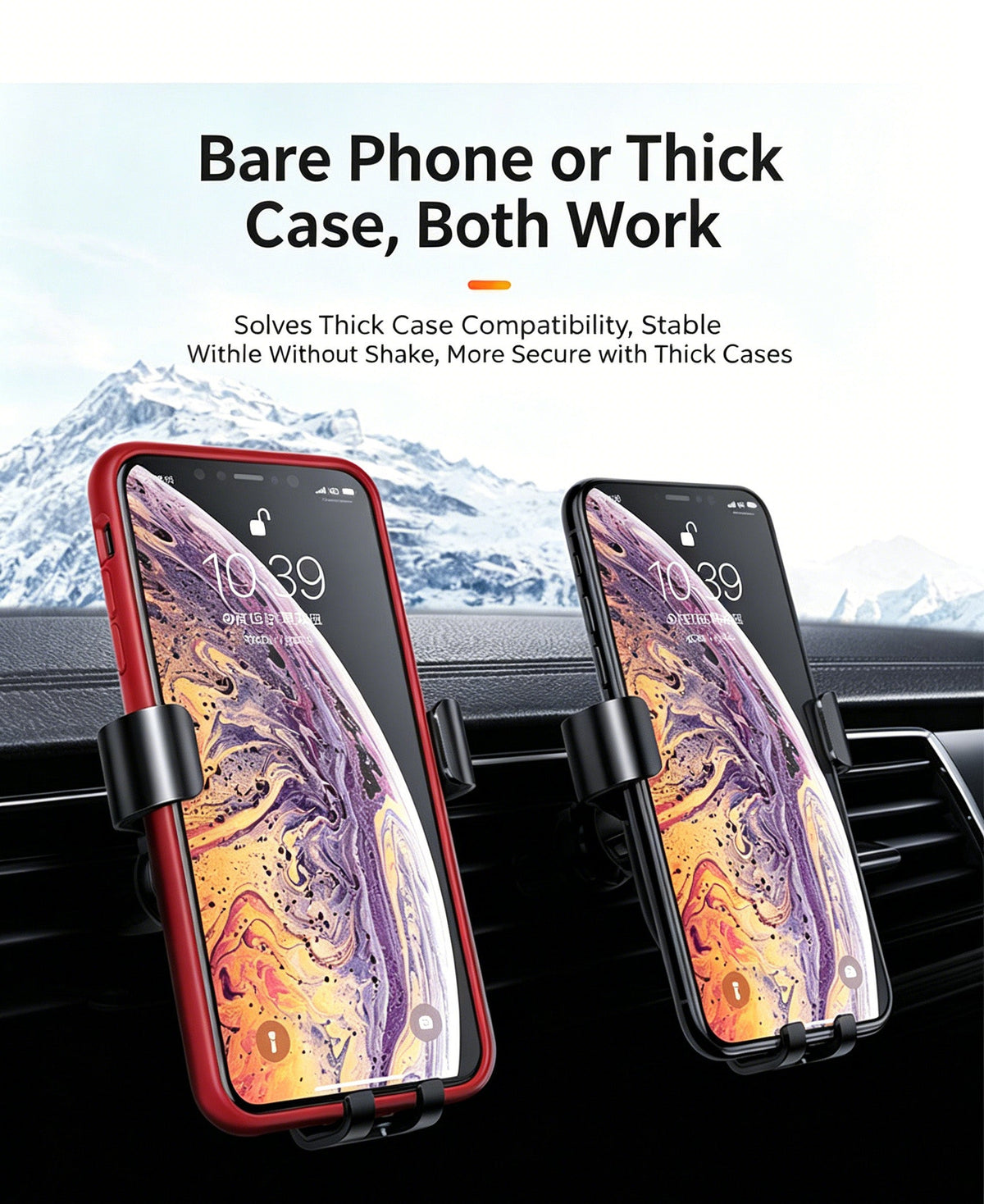 Gravity Car Phone Mount, Suction Cup Multi-functional Universal Cell Phone Holder For Car