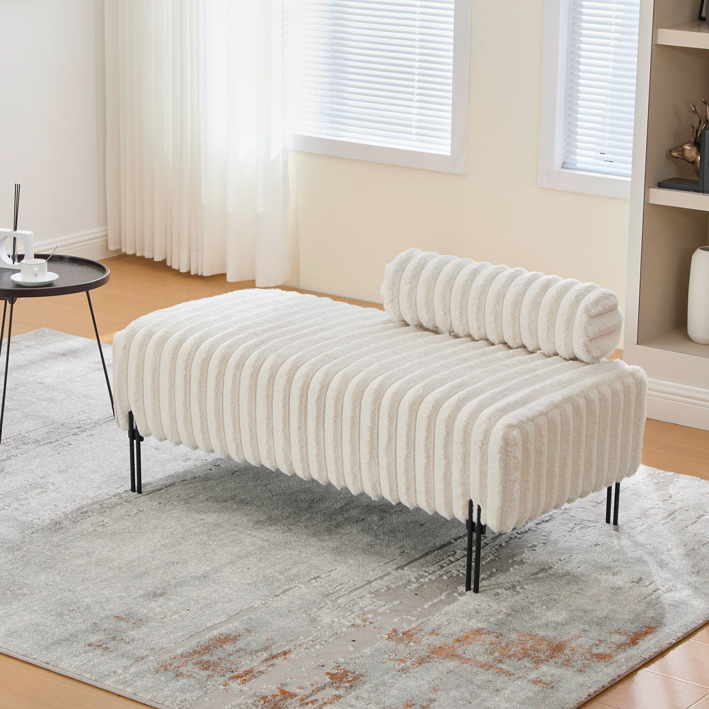 49.6" Wide Upholstered Mini Loveseat with Metal Legs
