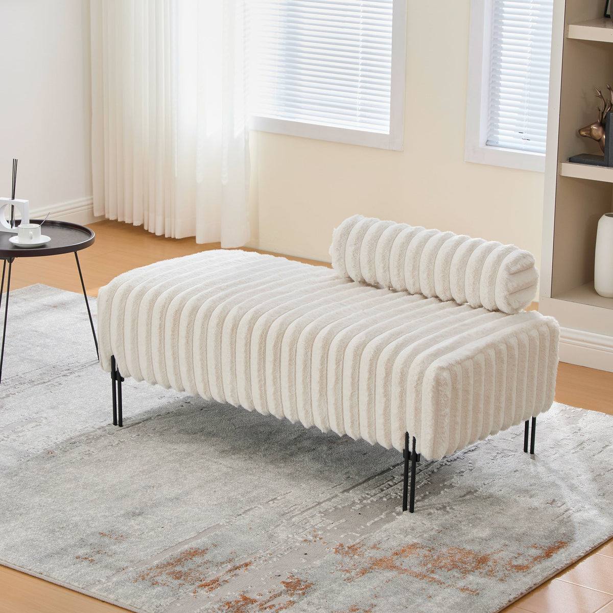 49.6" Wide Upholstered Mini Loveseat with Metal Legs