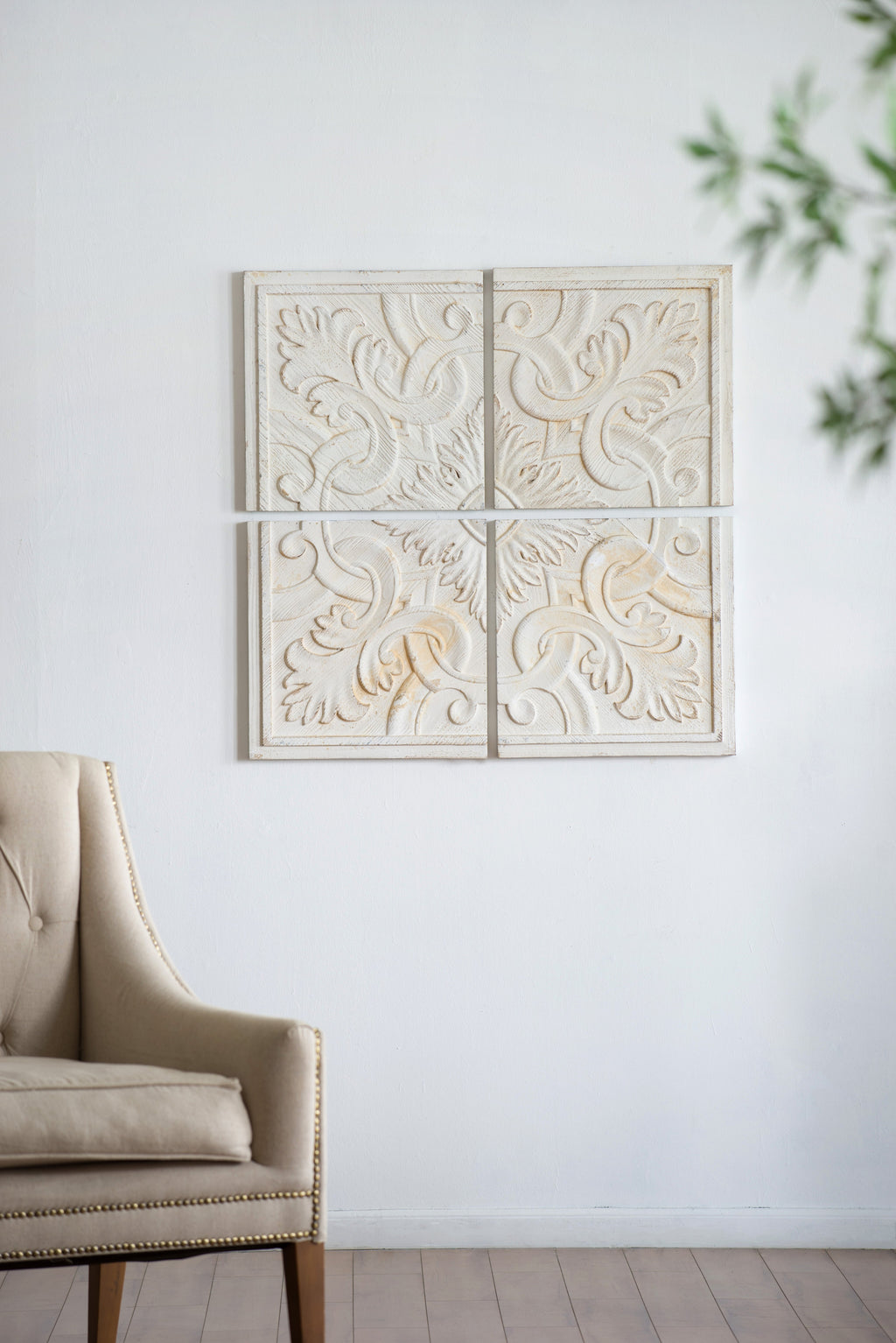 S/4 Distressed Wooden Square Wall Panels