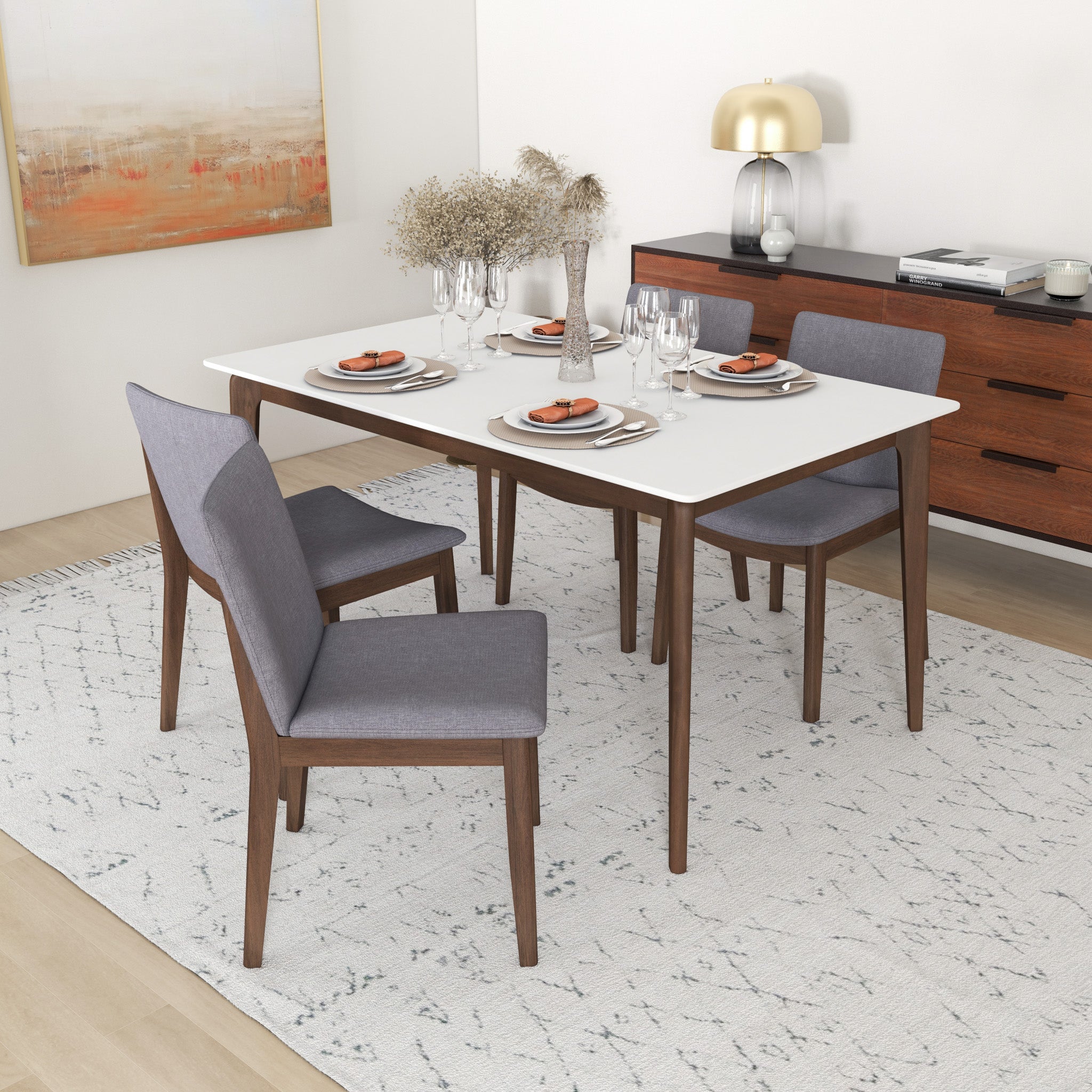Top Quality Laura Mid-Century Modern Solid Wood Dining Chair Set of 2