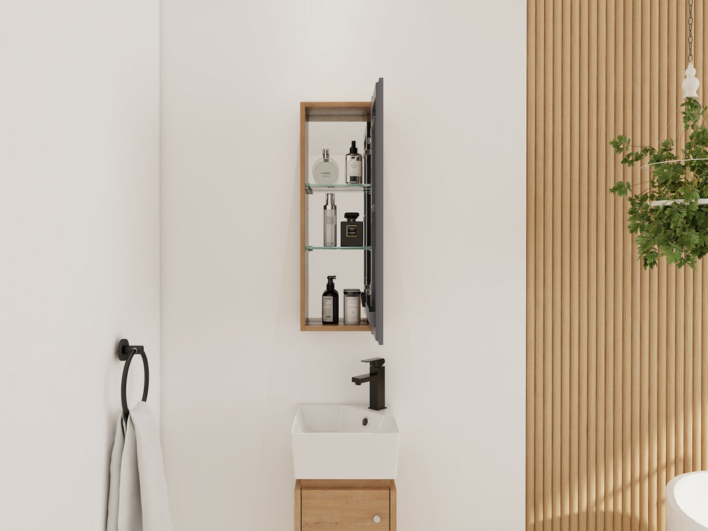 10" Bathroom Mirror Cabinet with Storage