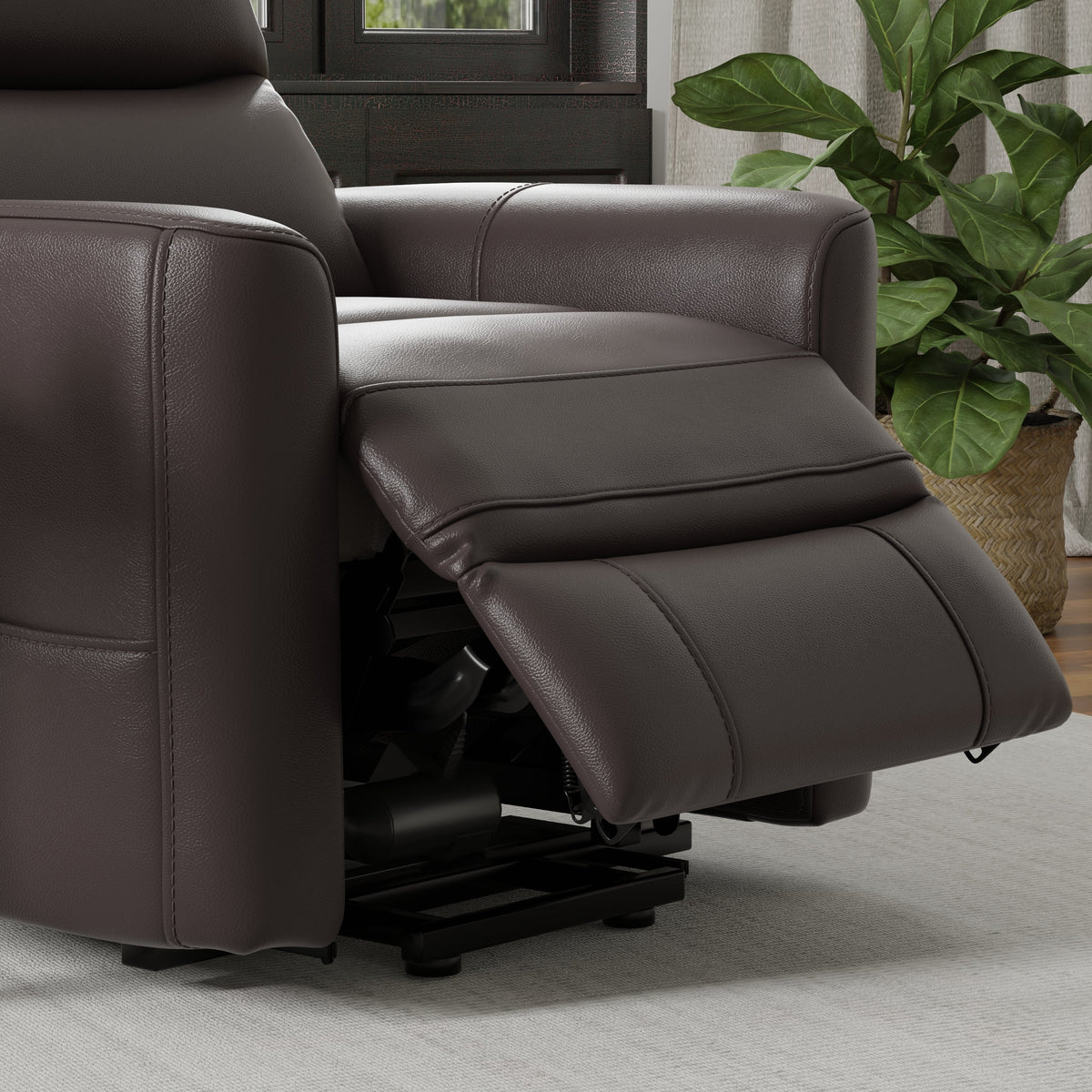 Faux Leather Power Lift Chair in Bentley
