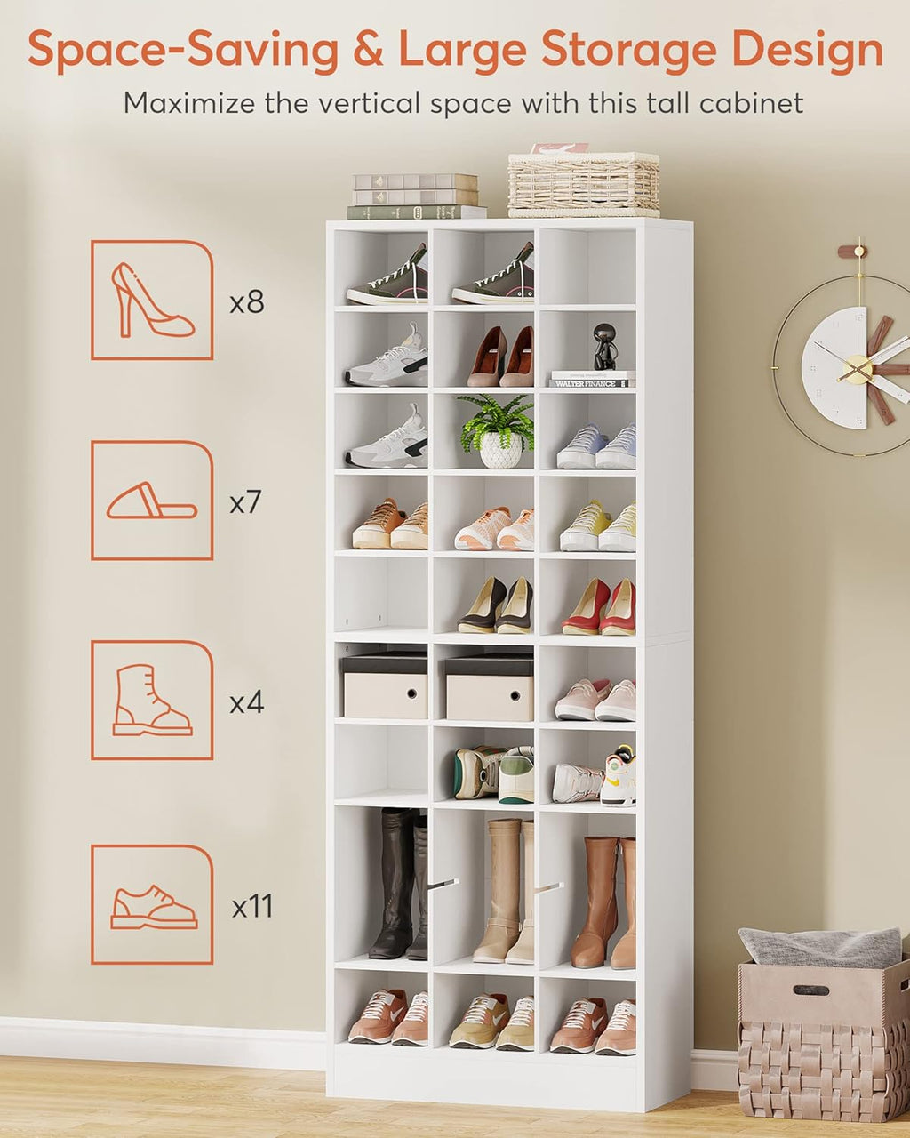 25.6 Inches 10-Tier Shoe Storage Cabinet