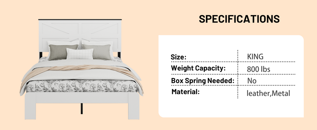King Bed Frame with Headboard