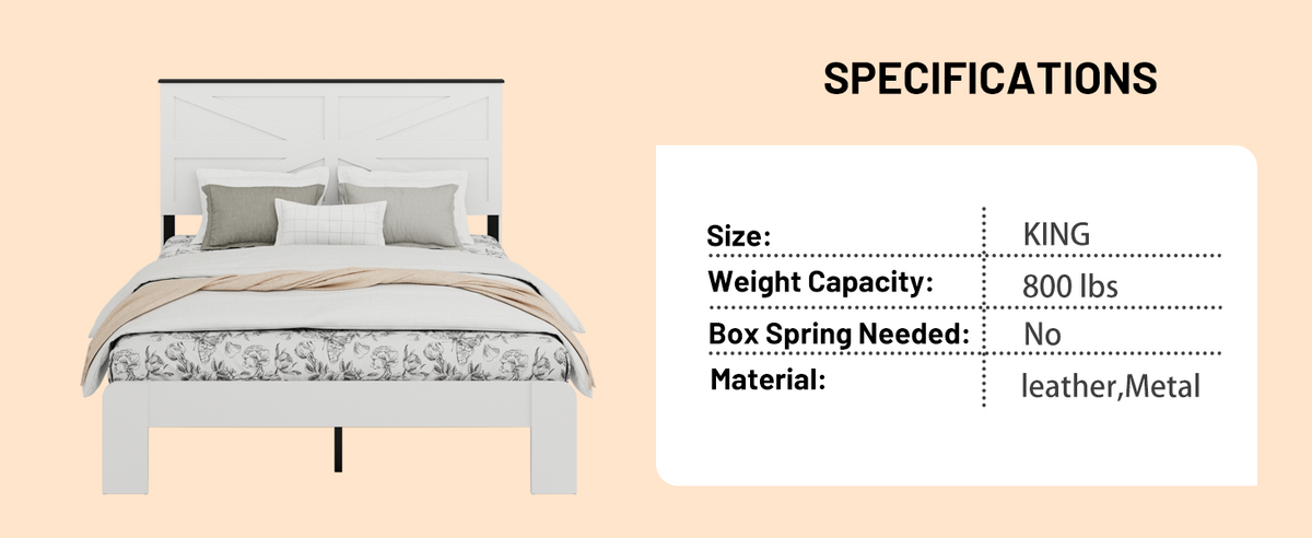 King Bed Frame with Headboard