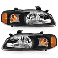 ANZO 2000-2002 Nissan Sentra Crystal Headlight Black Amber Reflector 121536