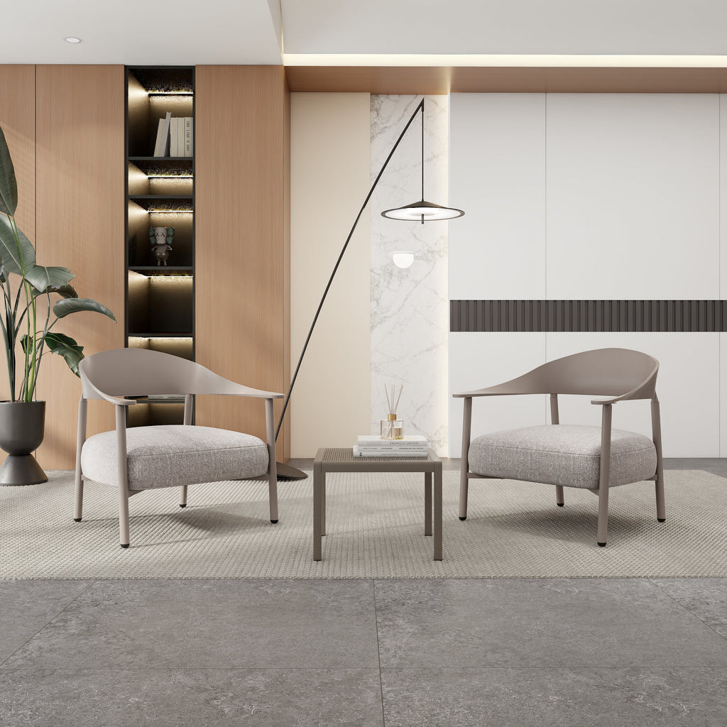 Summer Modern 2-Piece Accent Chair Set with Coffee Table