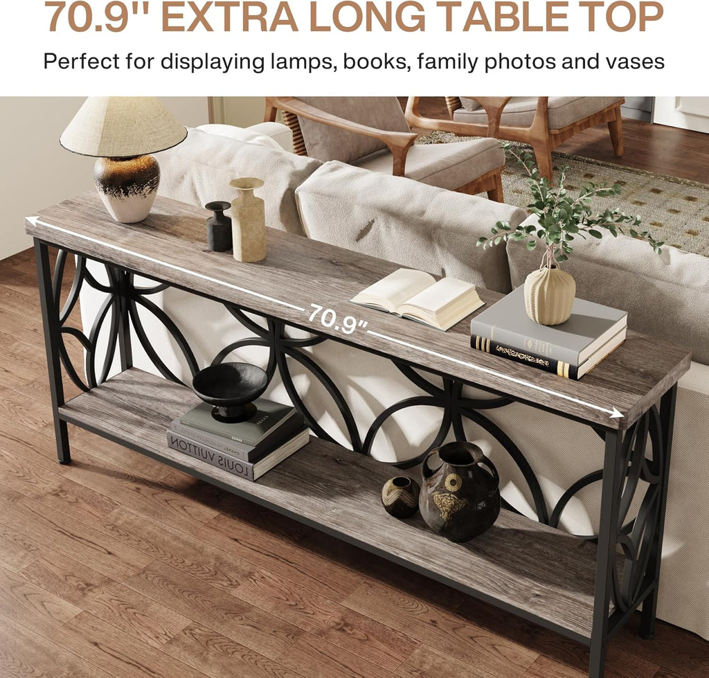 70.9” Extra Long Industrial Console Table