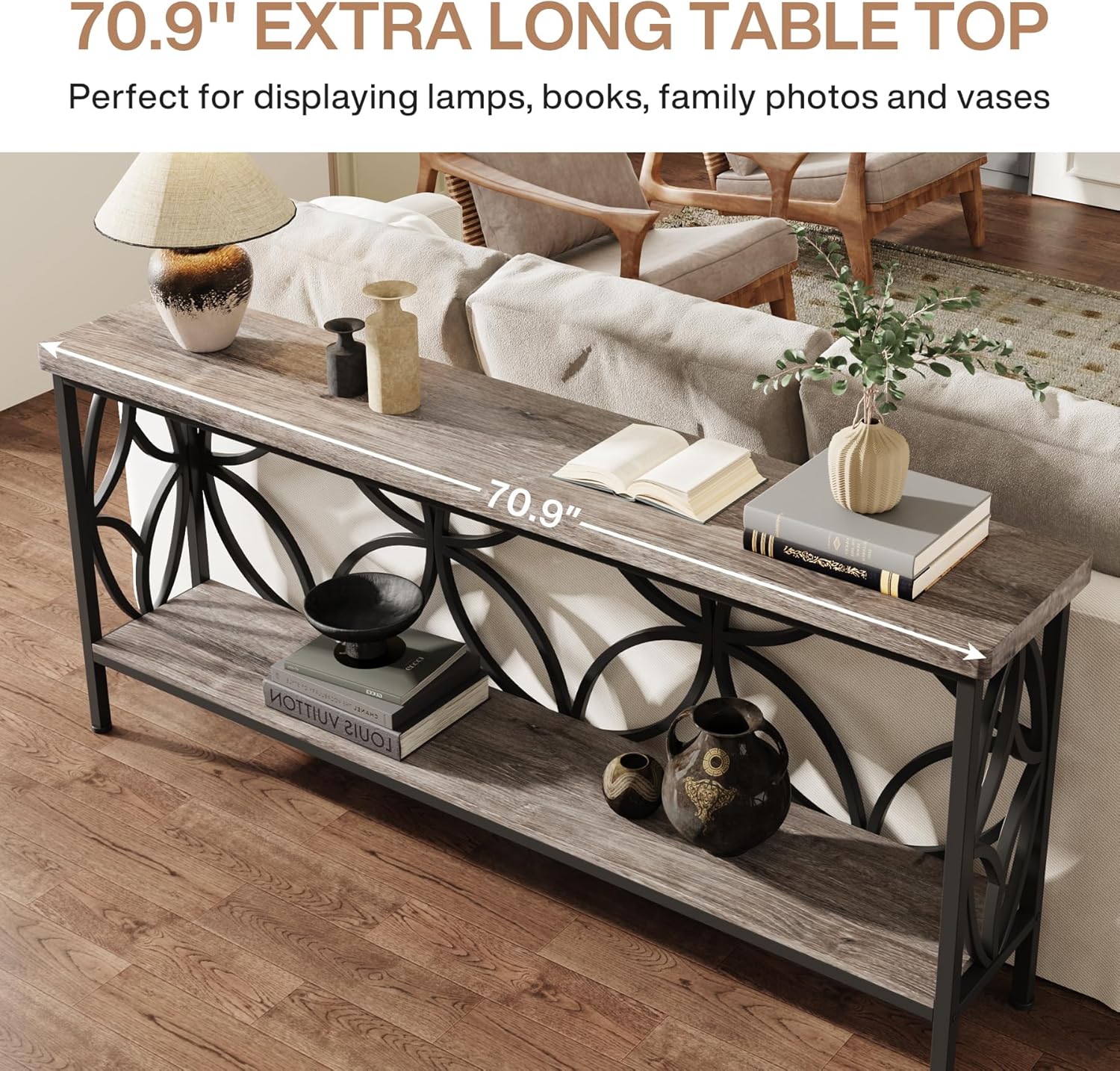 70.9” Extra Long Industrial Console Table