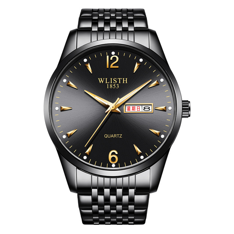 Luminous Waterproof Leather-Strap Quartz Watch For Men
