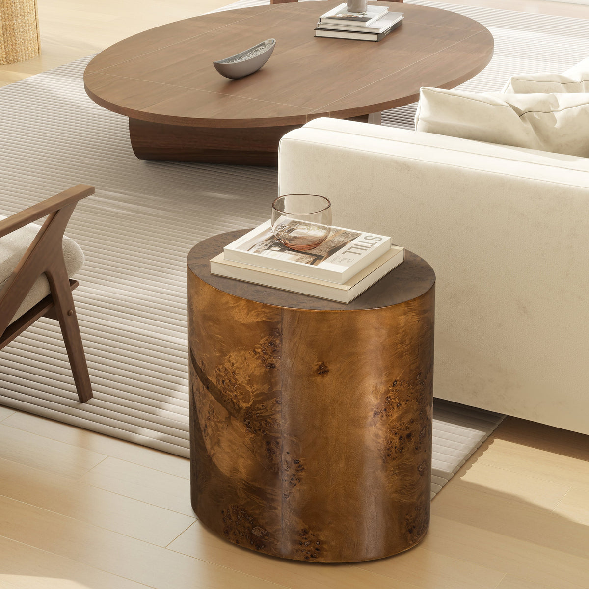 Nebula 20" Accent Oval Pillar Side Table