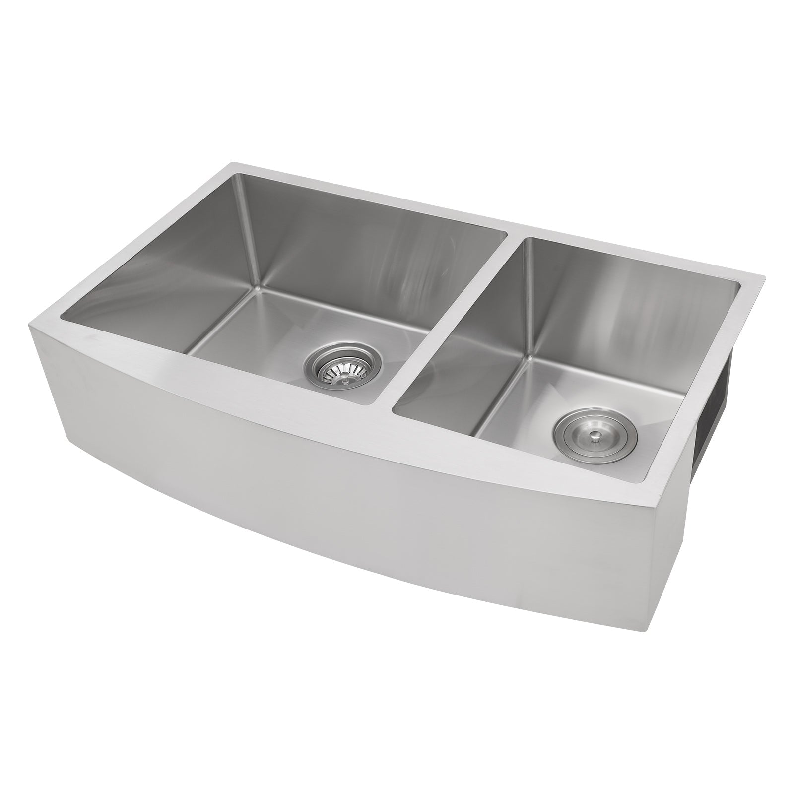 Double Bowl Farmhouse Kitchen Sink - 33"x20" Stainless Steel