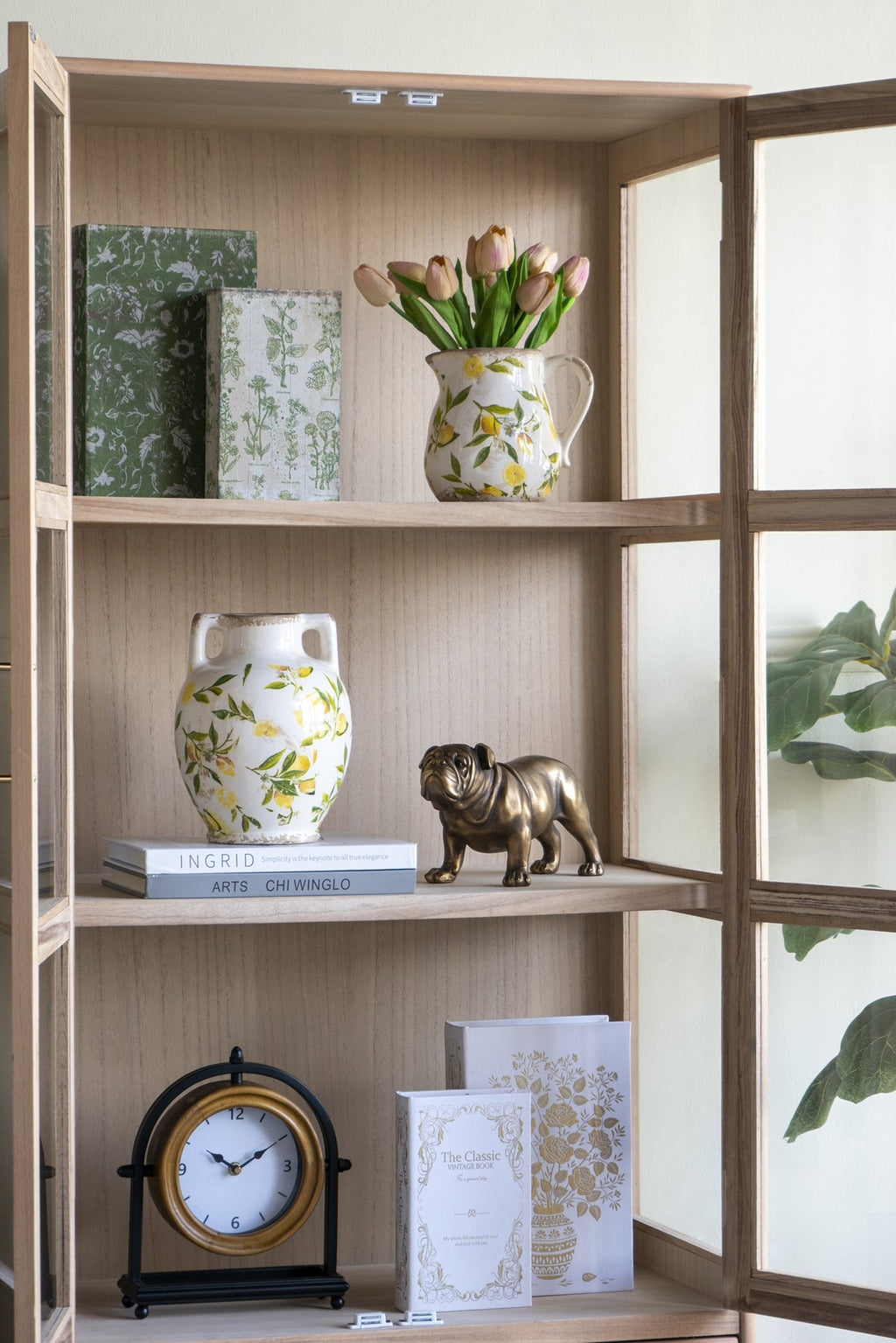 S/2 Decorative Book Boxes with Rustic Floral Patterns