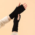 Winter Thermal Soft Acrylic Diamond Cable Knit Multi Color Wrist Length Fingerless Women Daily Use Gloves