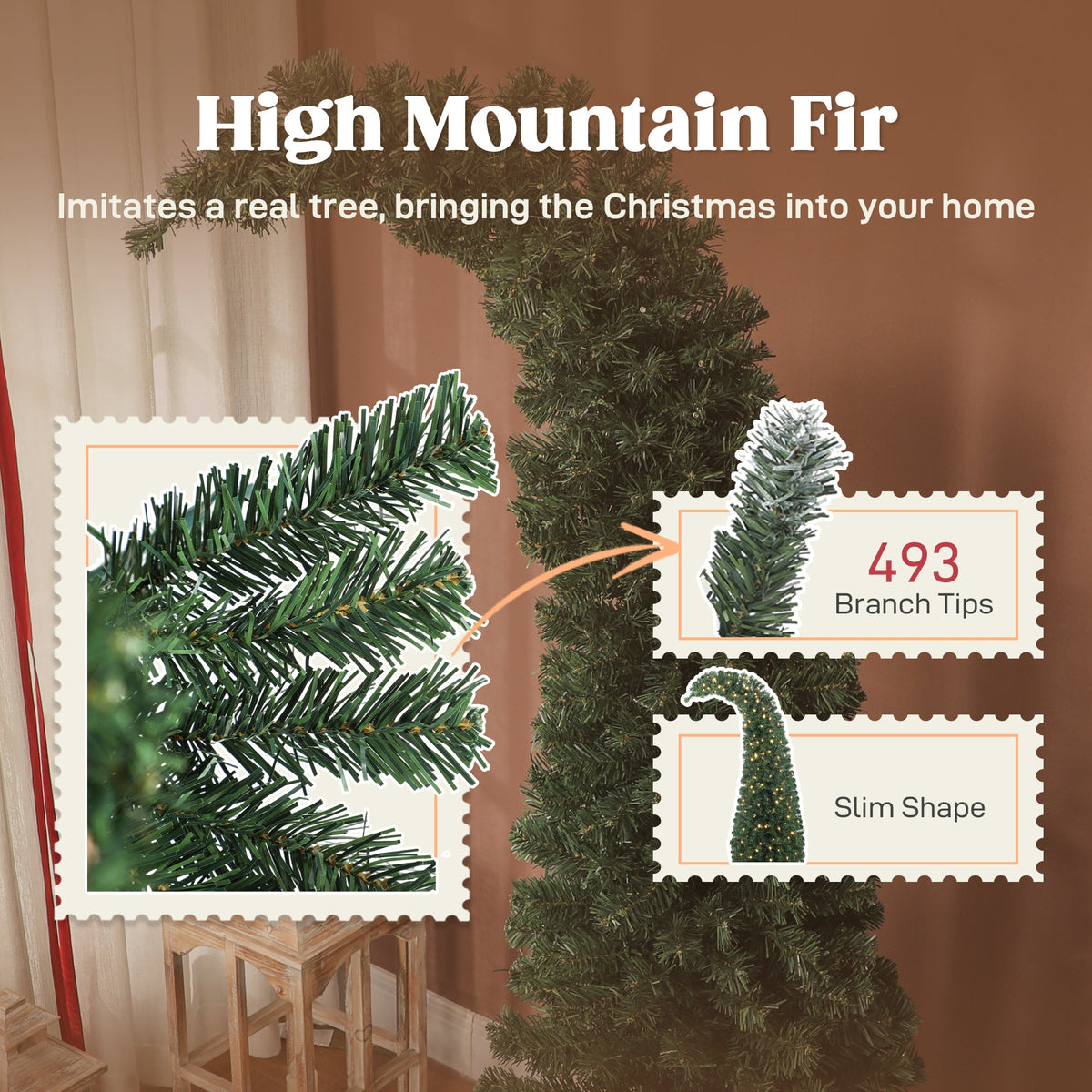 Homcom 6 ft Prelit Whimsical Christmas Tree