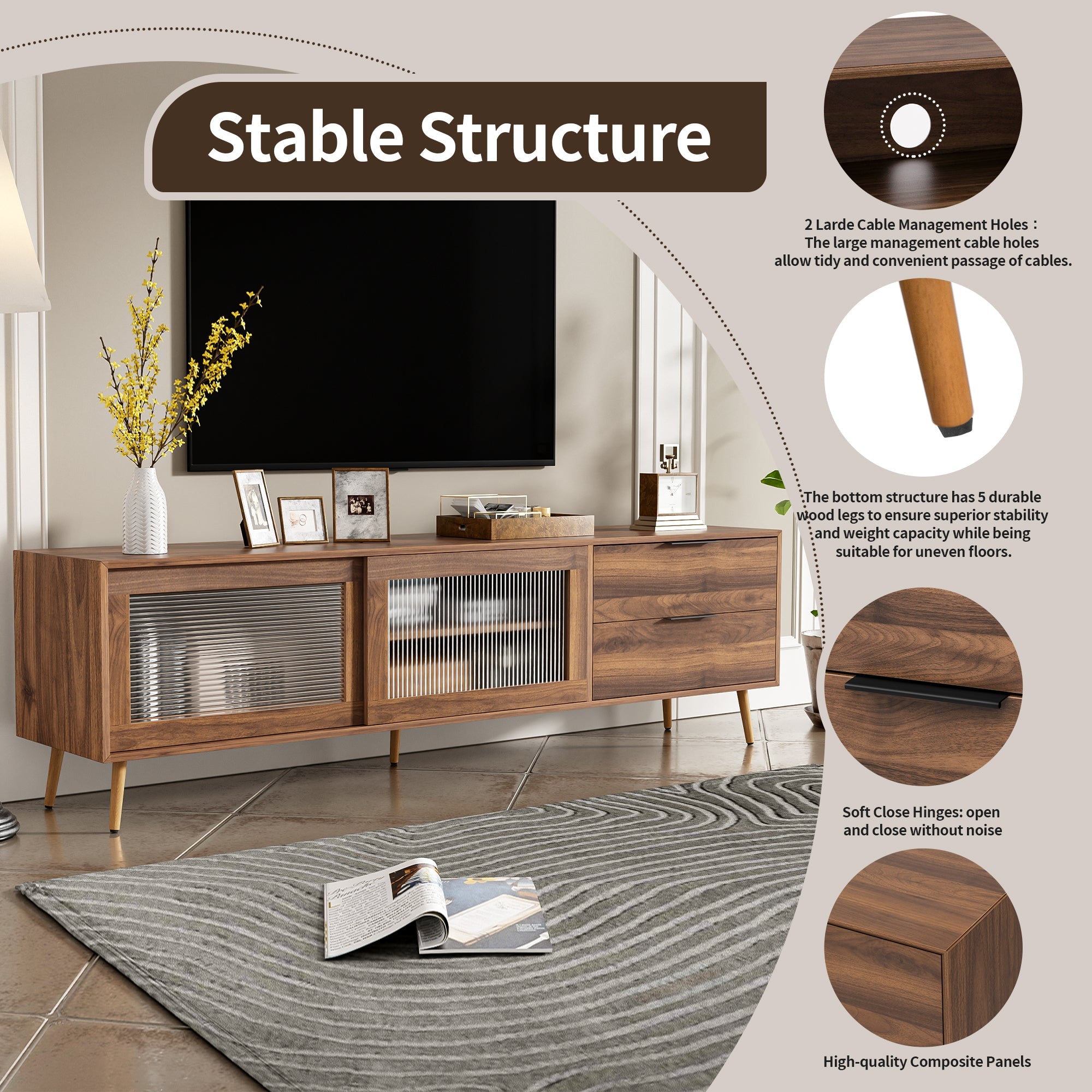Modern TV Stand for 75"+ TV