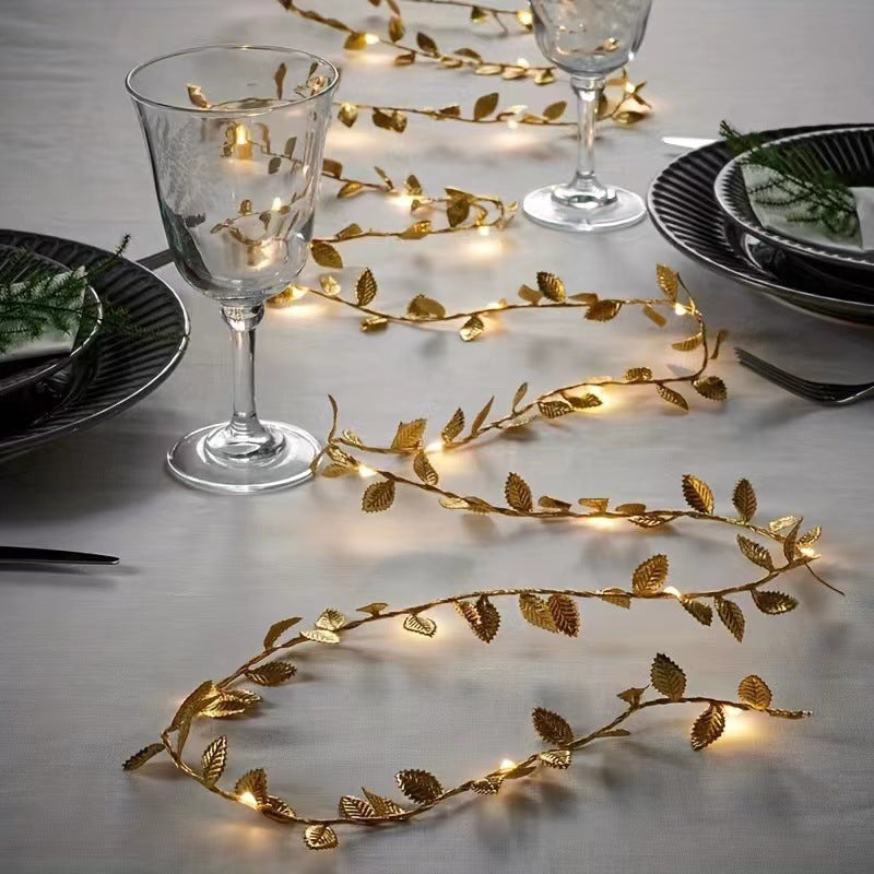 Christmas Decoration LED Golden Leaf Light