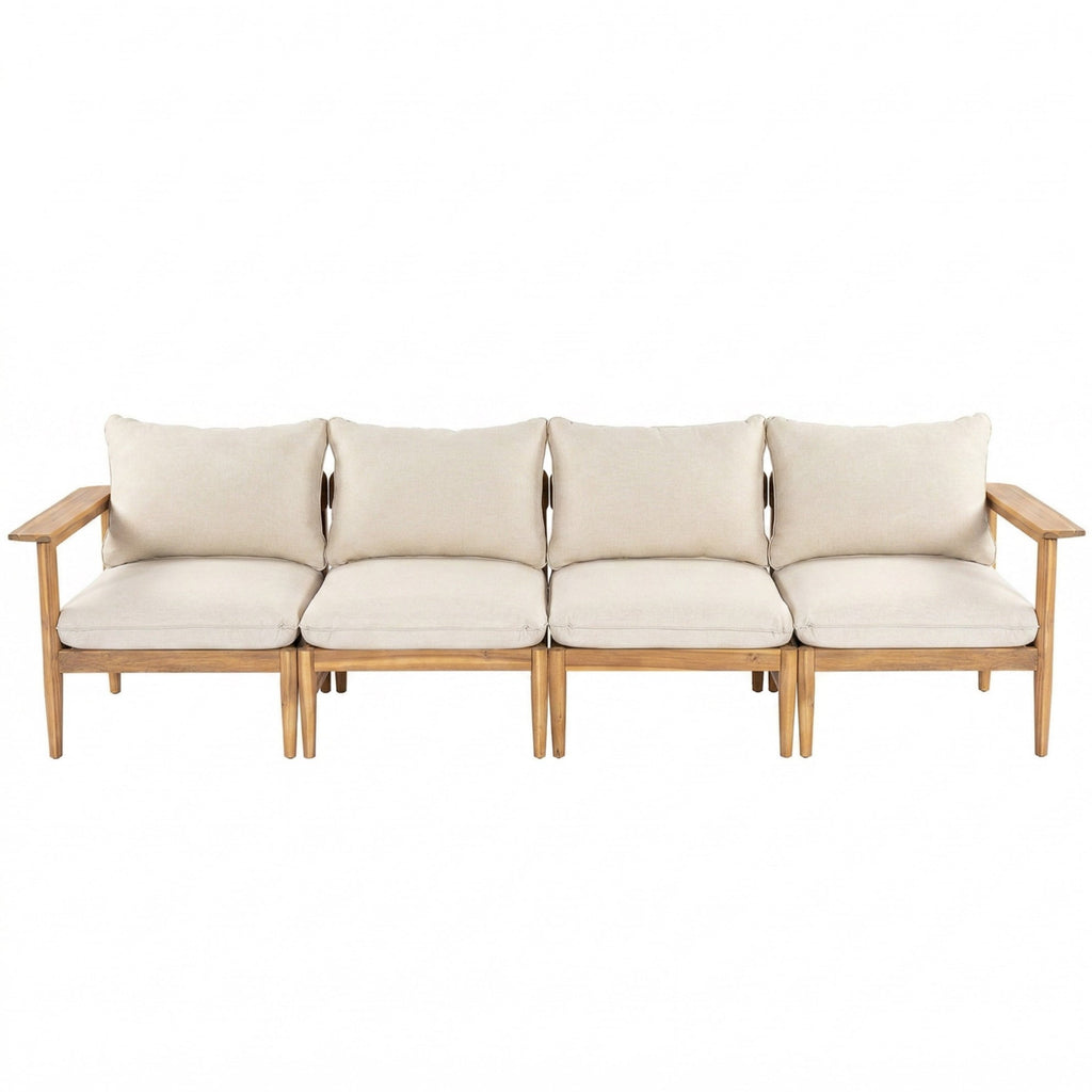 Terassi Outdoor Acacia Wood 4 Seater Sofa