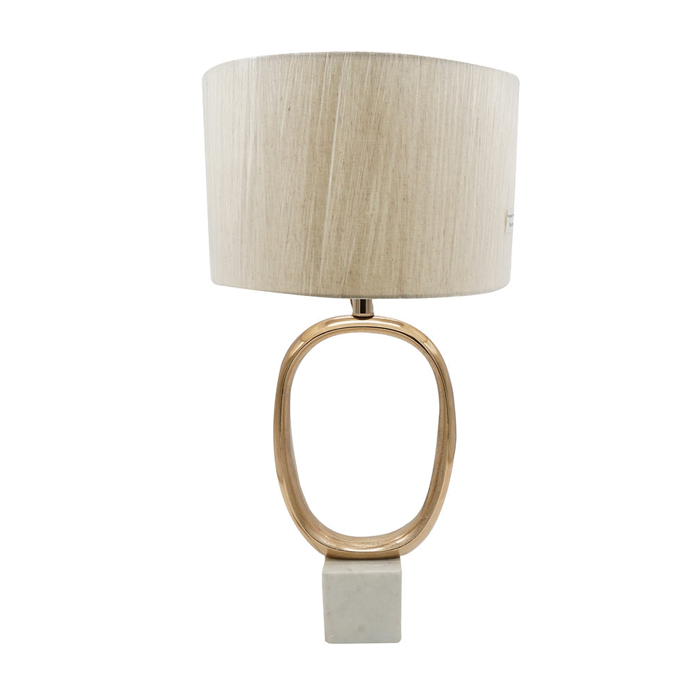 D14x28.5" Oval Shape Cut Out Metal Table Lamp