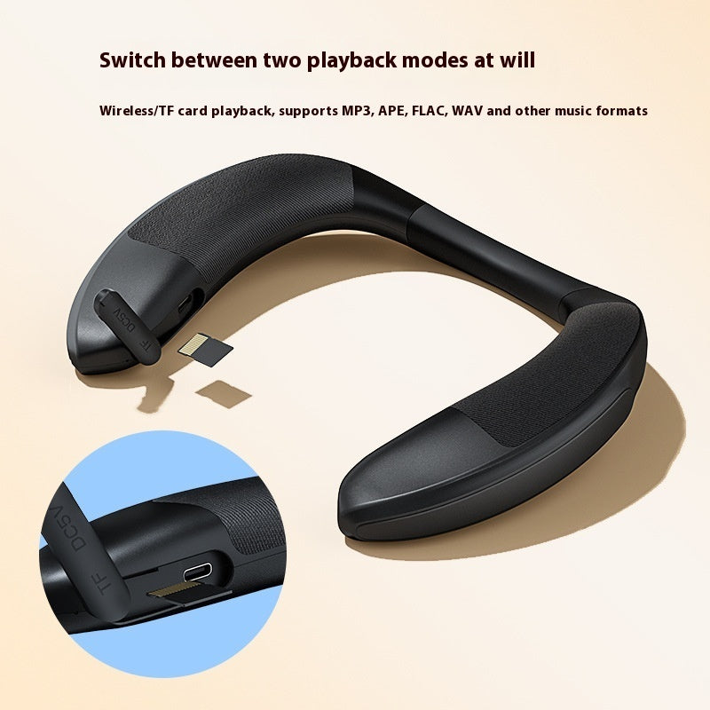 New Halter Wireless Bluetooth Speaker Wear Stereo Bass
