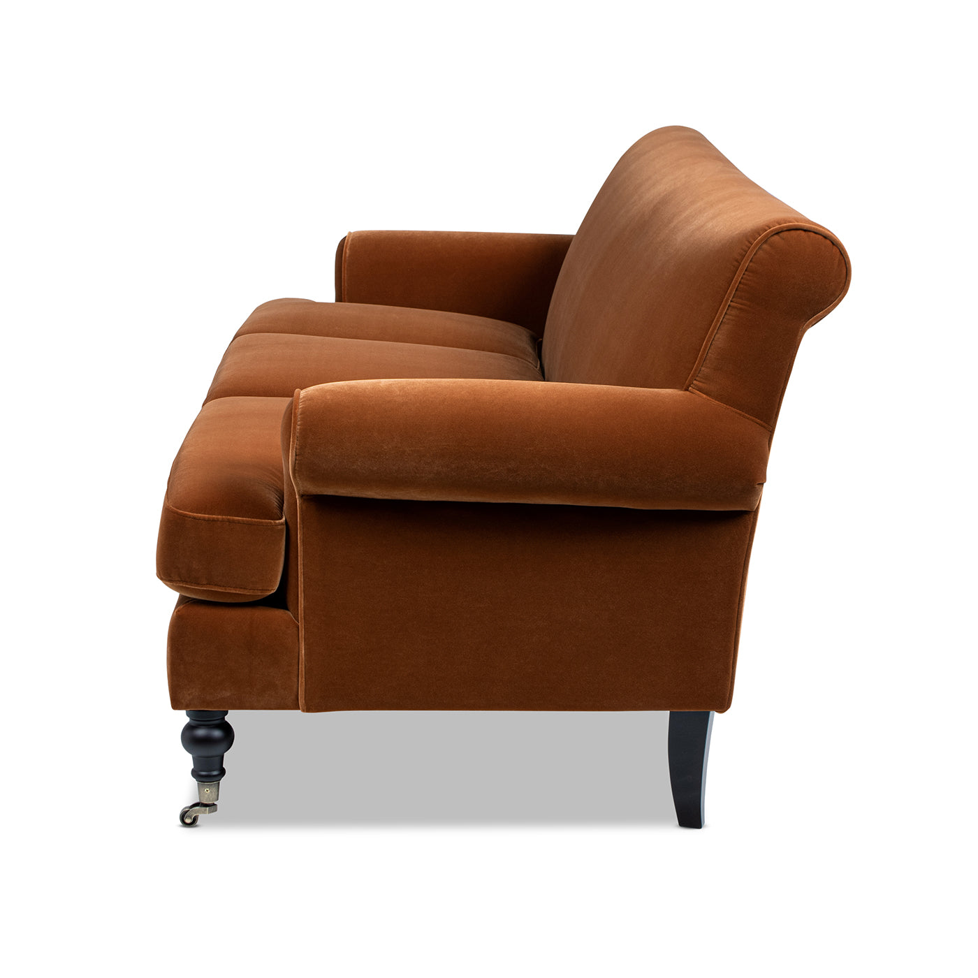 Alana Lawson Three-Cushion Tight Back Sofa, Burnt