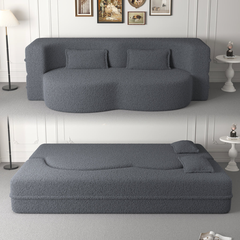 Modern Floor Sofa with 2 Pillows