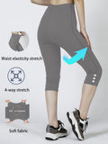 Women High Waisted Capri Leggings, Buttery Soft Yoga Pants, 4-Way Stretch Workout Athletic Cropped Pants For Daily Gym Fitness