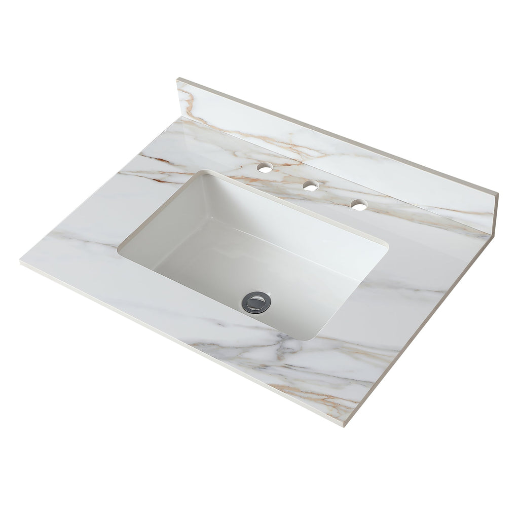 31 Inch Carrara Marble Vanity Top