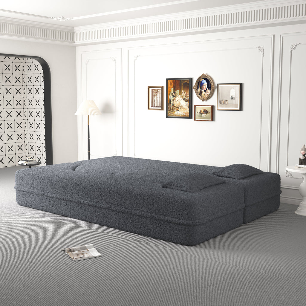 Modern Floor Sofa with 2 Pillows