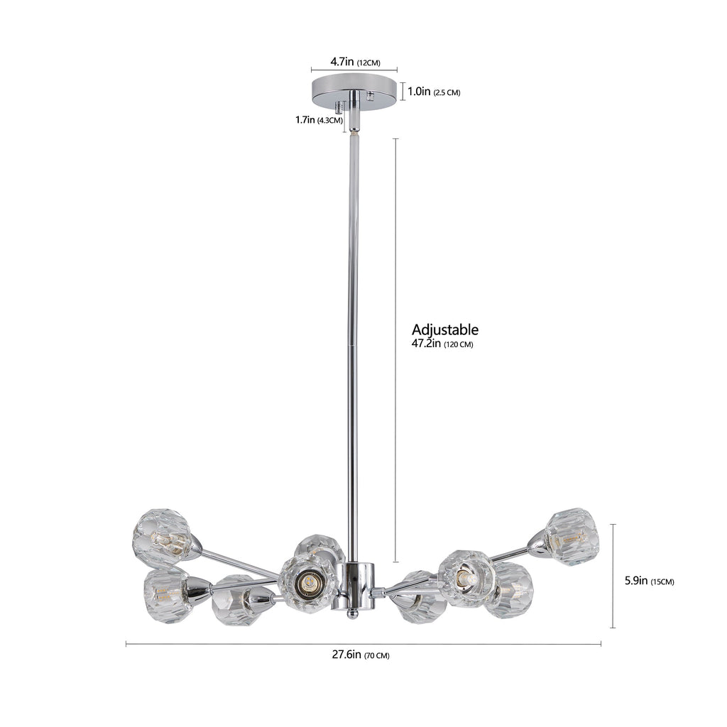 28" Modern Crystal Chandeliers with 9 Lights