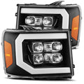 AlphaRex 07-13 GMC 1500HD NOVA LED Proj Headlight Plank Style Gloss Blk w/Activ Light/Seq Signal/DRL 880609 *Discontinued