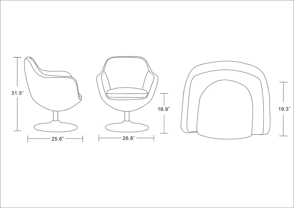Caisson Upholstered Swivel Lounge Chair