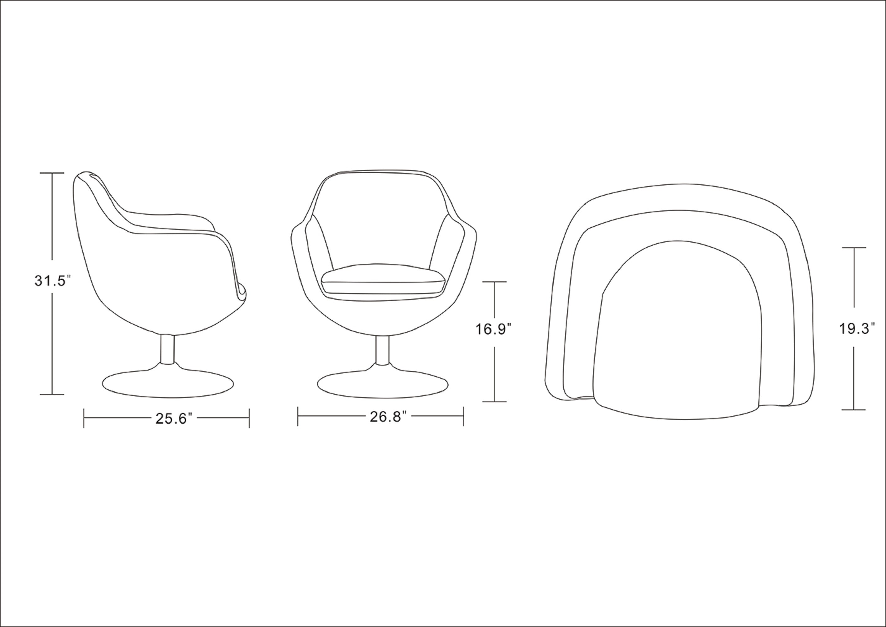 Caisson Upholstered Swivel Lounge Chair