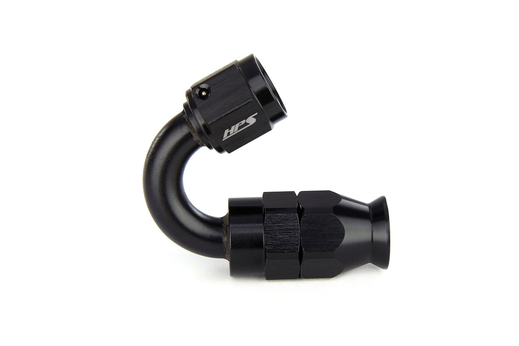 HPS Performance Products Compression Teflon Hose End to AN Female for Stainless Steel Reinforced PTFE Hose, Aluminum, Black
