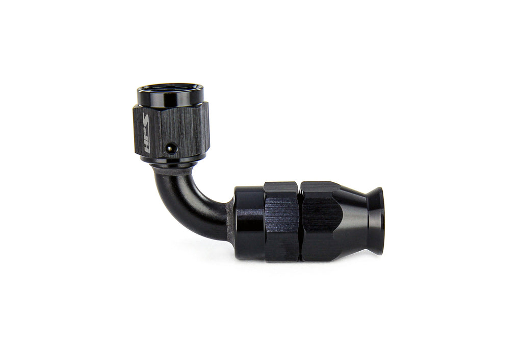 HPS Performance Products Compression Teflon Hose End to AN Female for Stainless Steel Reinforced PTFE Hose, Aluminum, Black