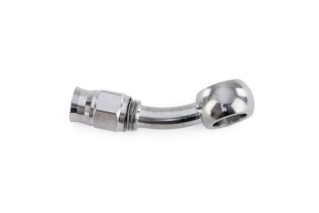 HPS Performance Products Compression Teflon Hose End to AN Female with 10mm Banjo for PTFE Hose, Stainless Steel
