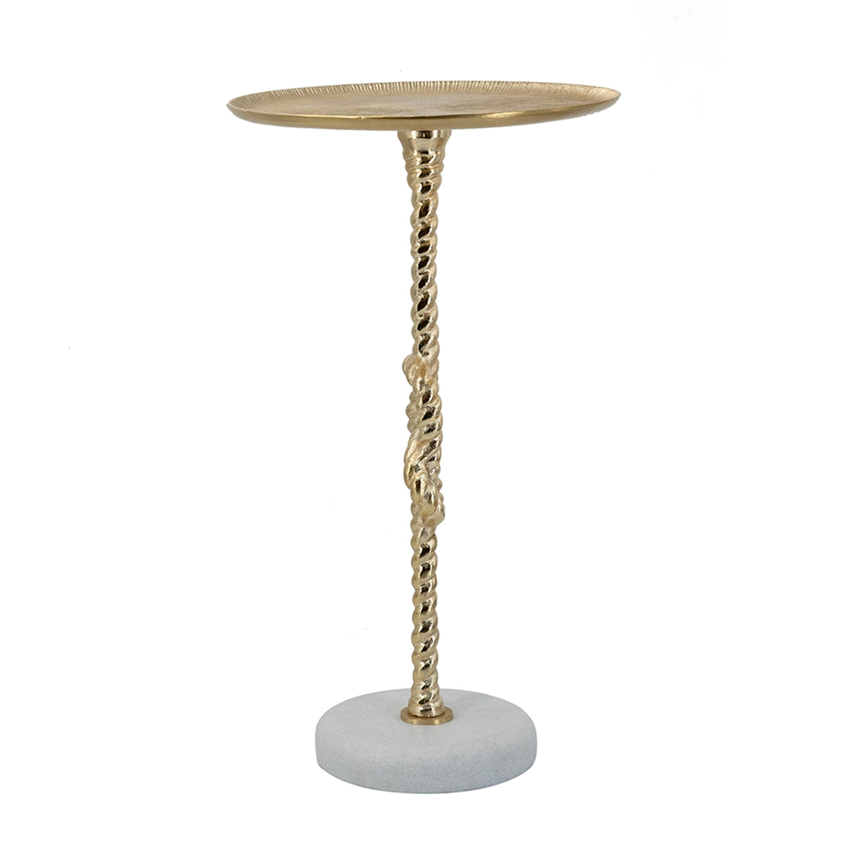 Elegant Round Side Table With Marble Base