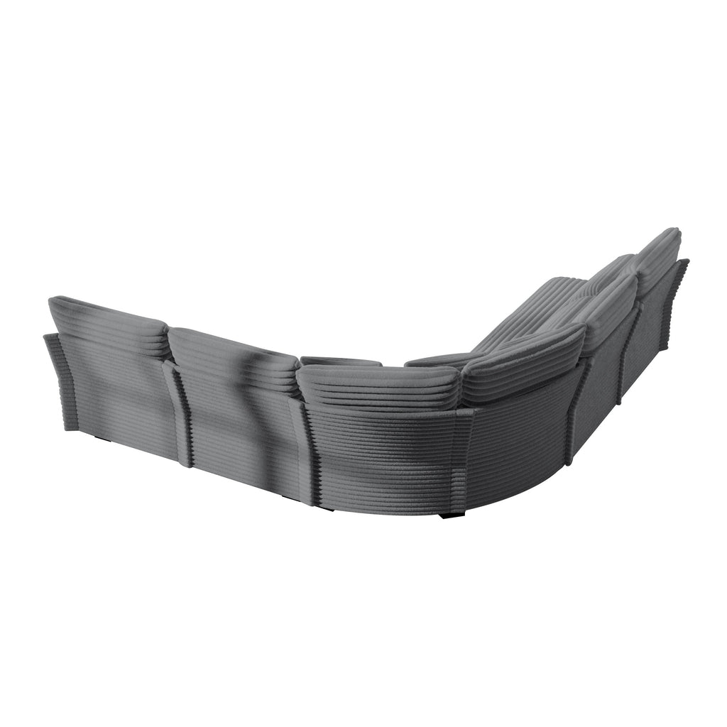 5-Seater L-Shaped Sectional Sofa with Curved Corner