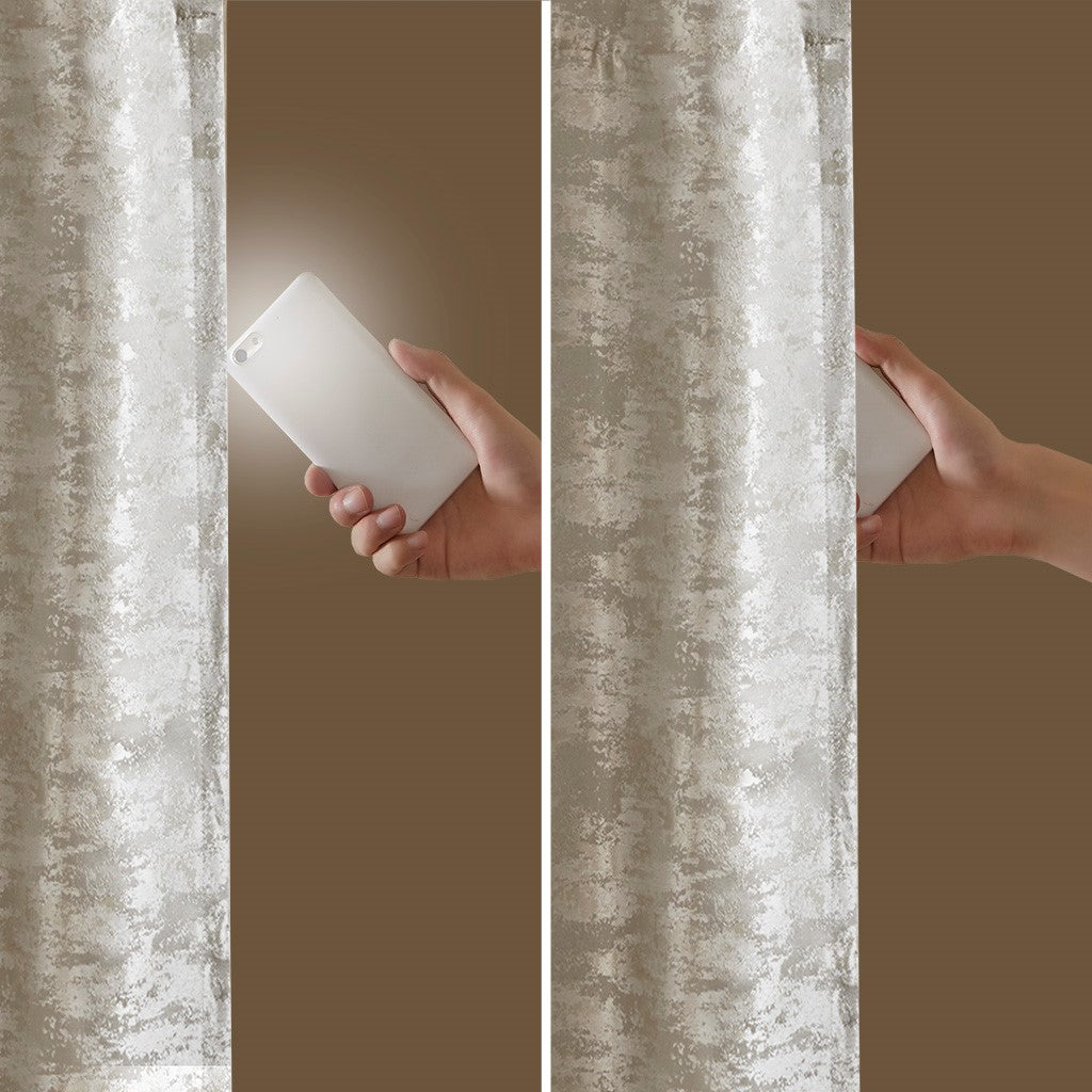 Jacquard Lined Total Blackout Rod Pocket/Back Tab Curtain Panel