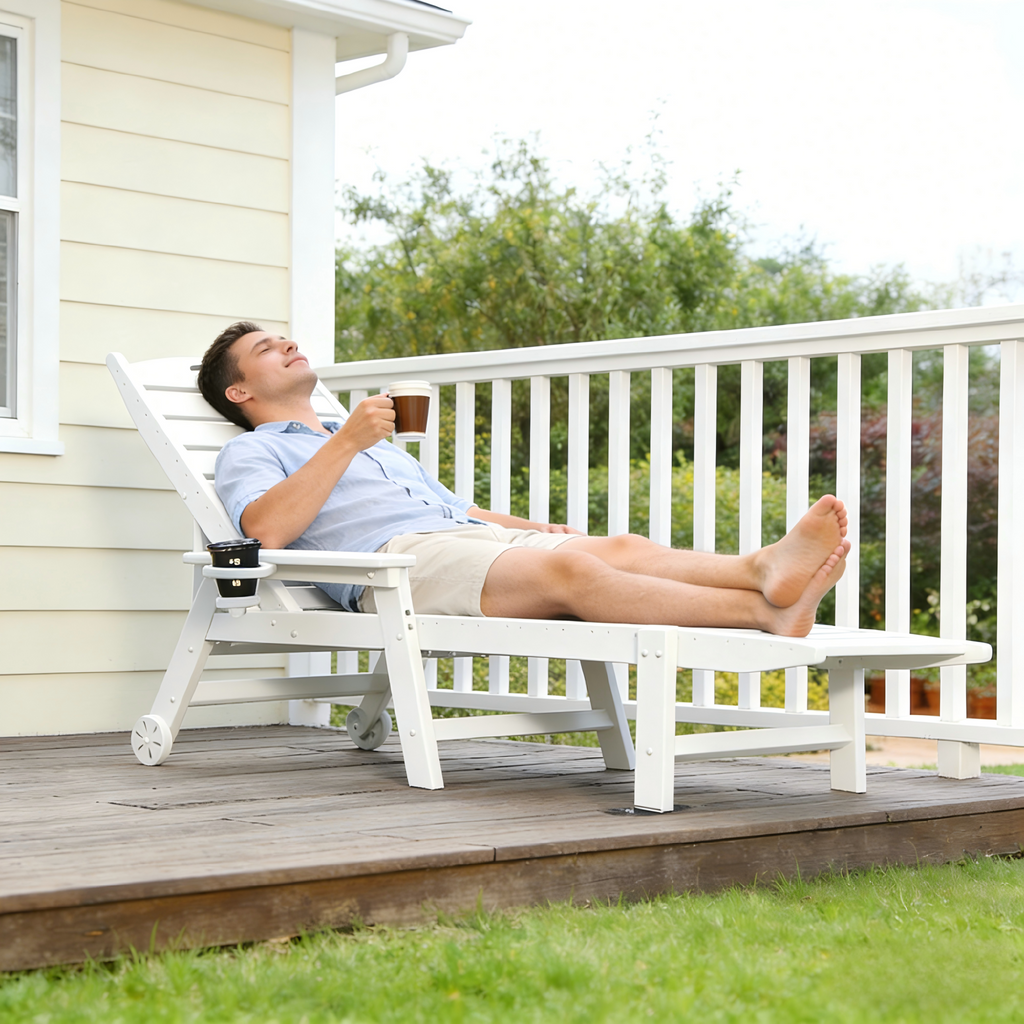 HDPE Chaise Lounge Chair for Outdoor Relaxation