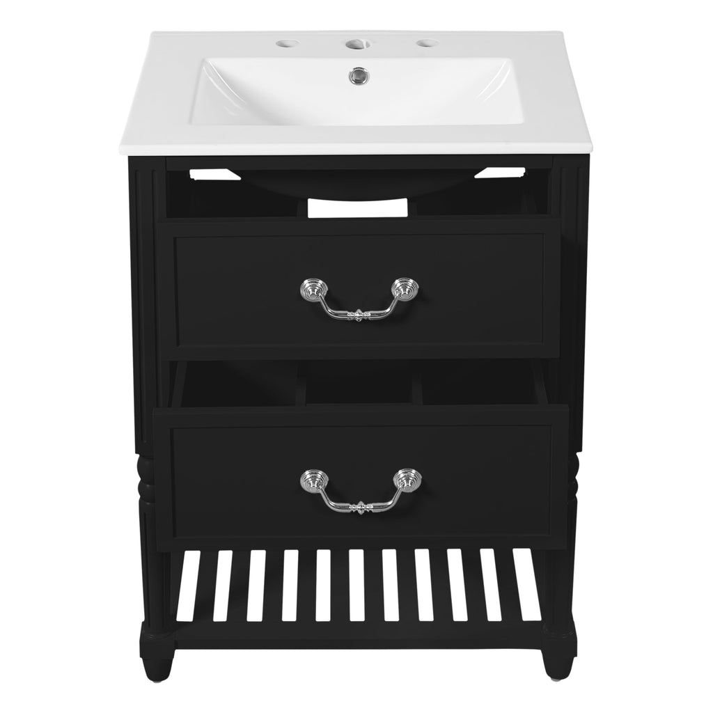 24" Bathroom Vanity with Ceramic Sink