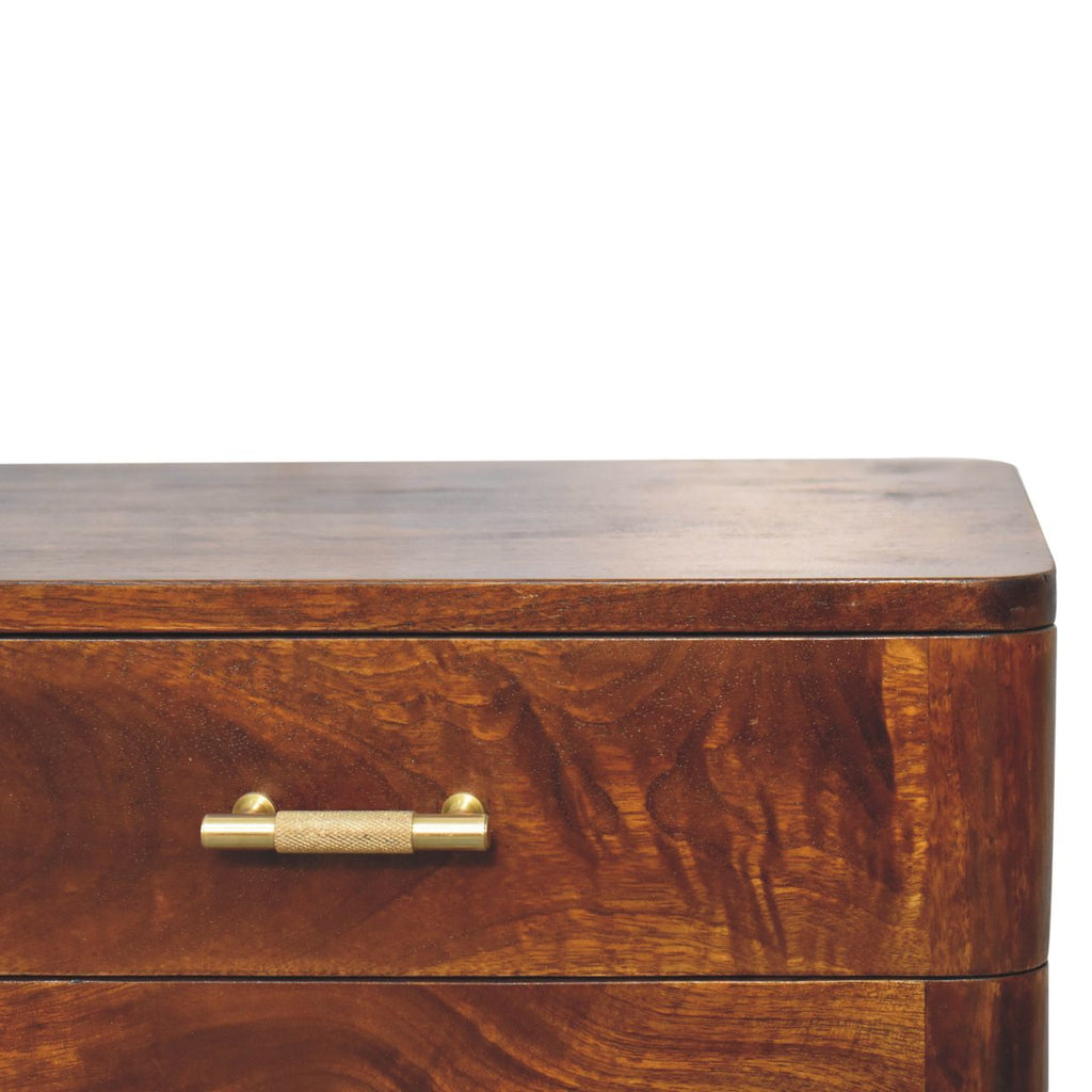 Solid Wood Chestnut T-Bar Nightstand