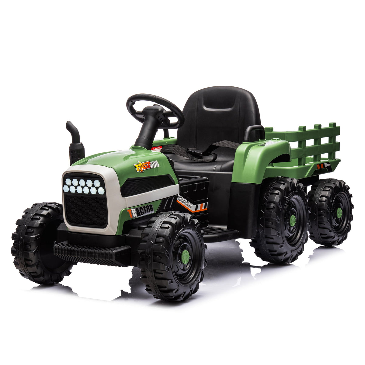 Ride On Tractor with Trailer - 24V Battery Powered Electric Toy