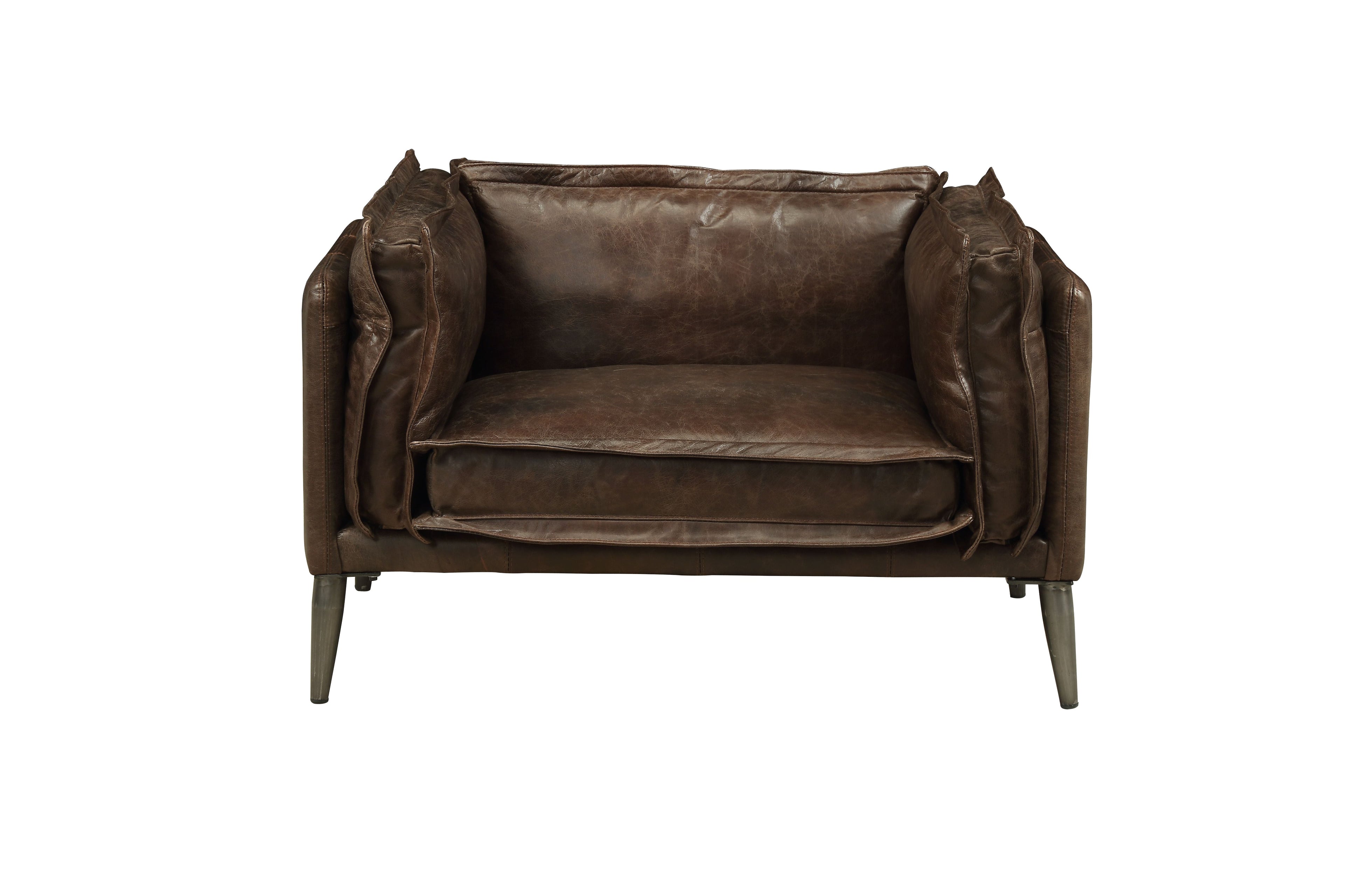 Porchester Distress Chocolate Top Grain Leather Chair